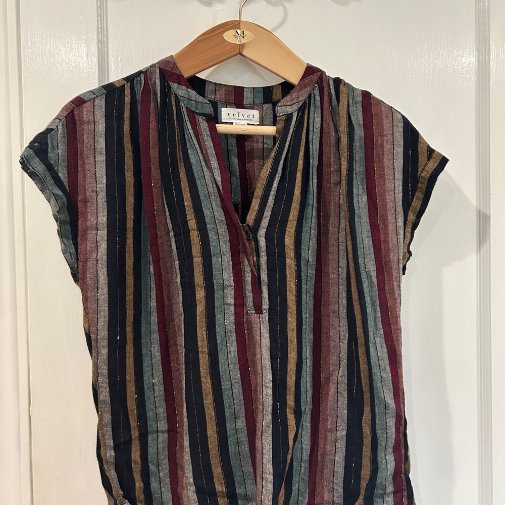 Velvet Multicolor Striped Blouse